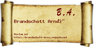 Brandschott Arnó névjegykártya